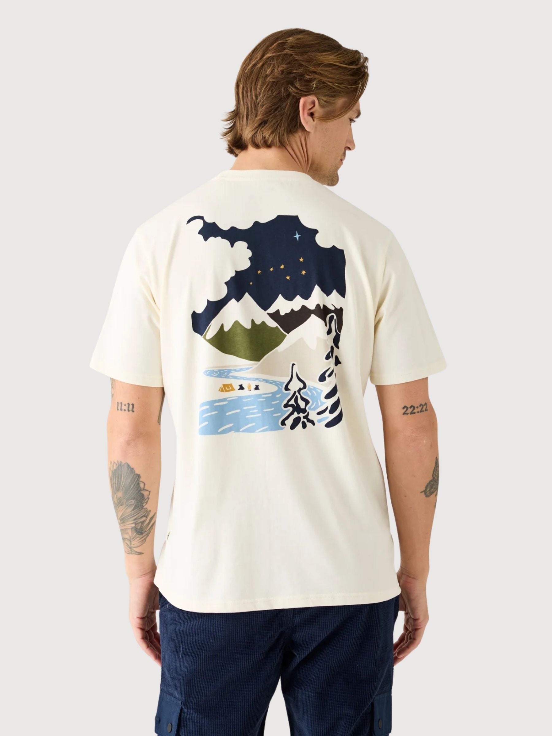 T-Shirt-Print: Weißer Mann | Knowledge Cotton Apparel