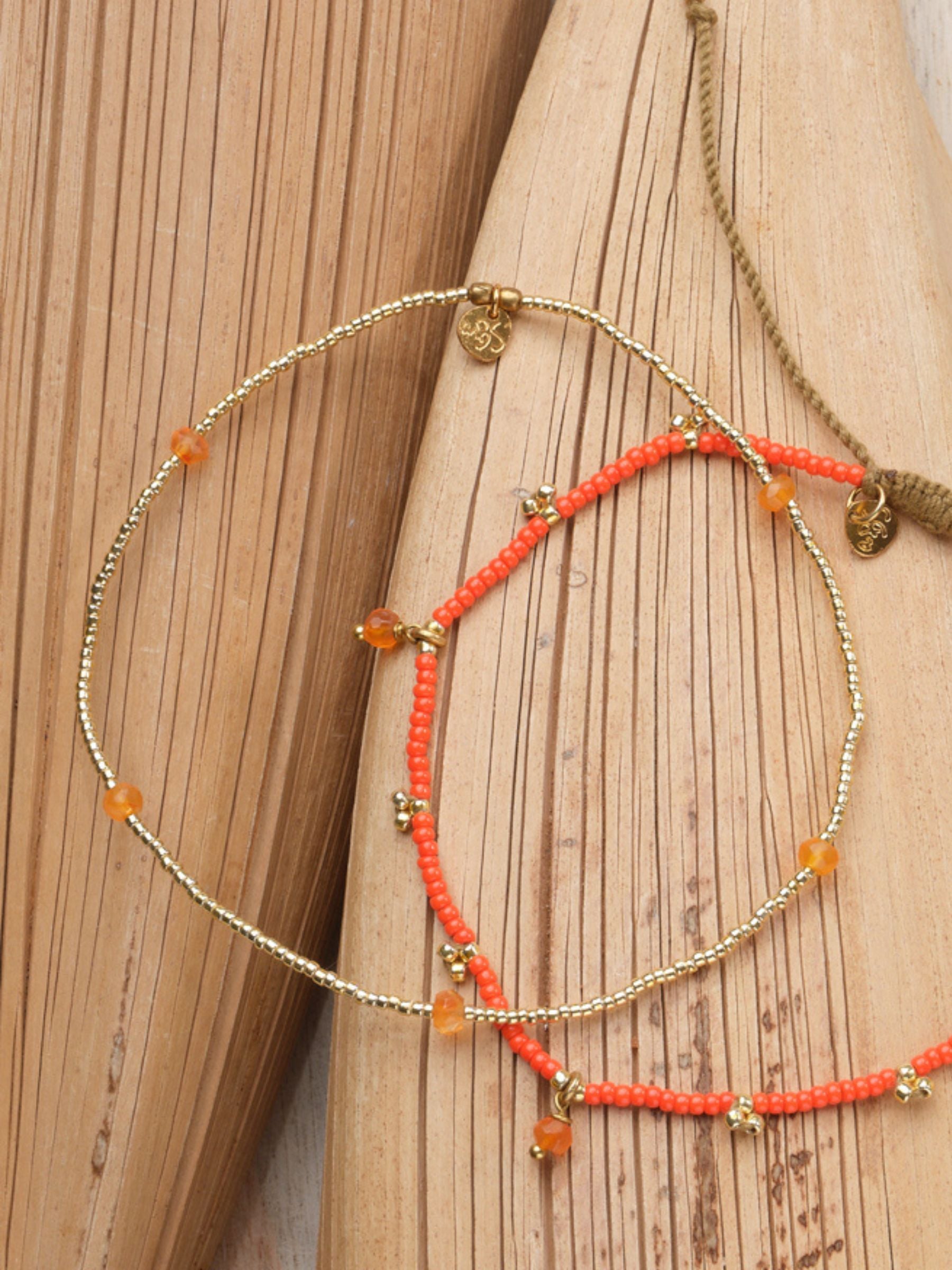 Anklet Beach Carnelian Gold | A Beautiful Story