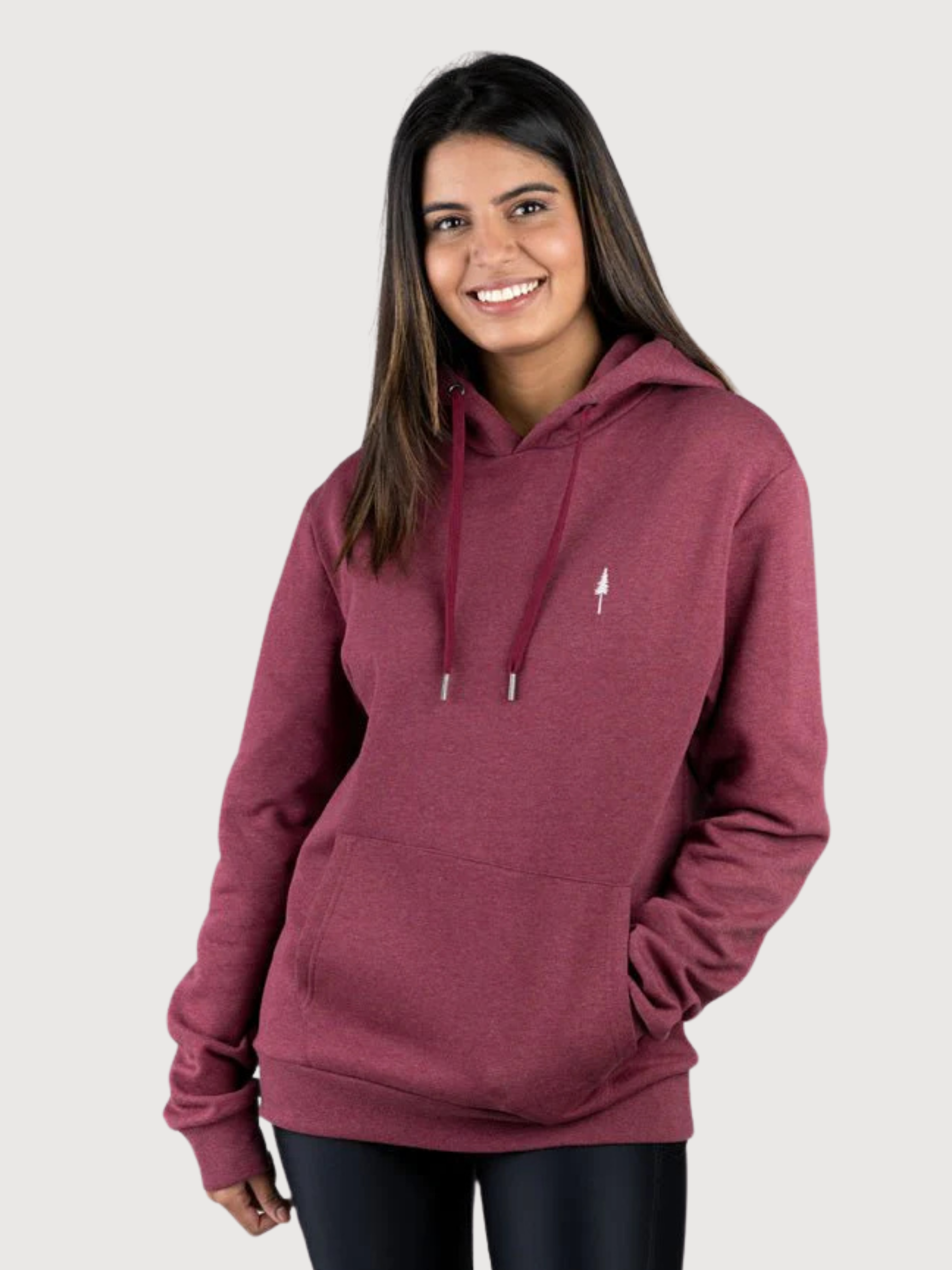Unisex Bordeaux Melange Hoodie in Bio-Baumwolle |NIKIN