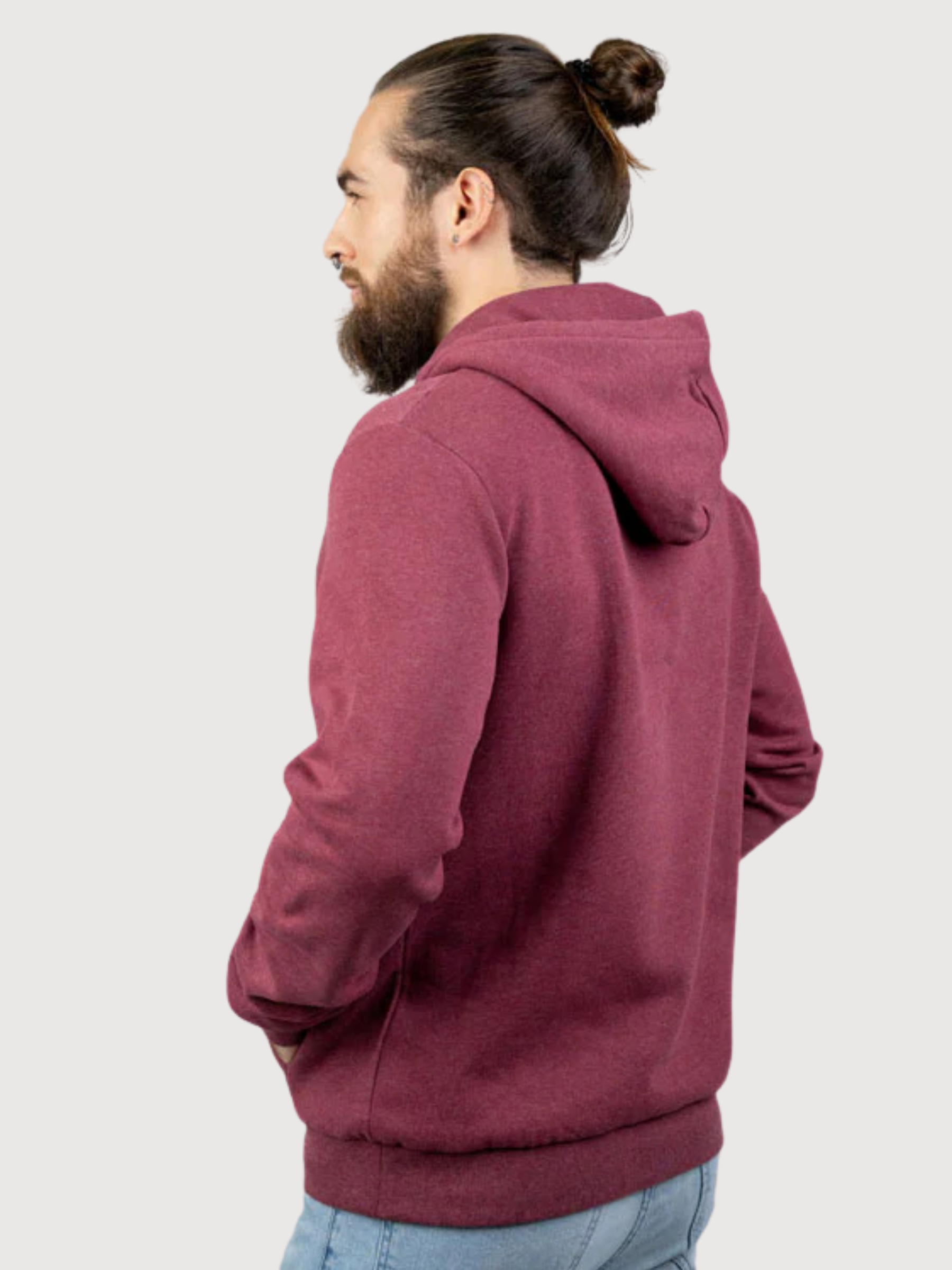 Unisex Bordeaux Melange Hoodie in Bio-Baumwolle |NIKIN