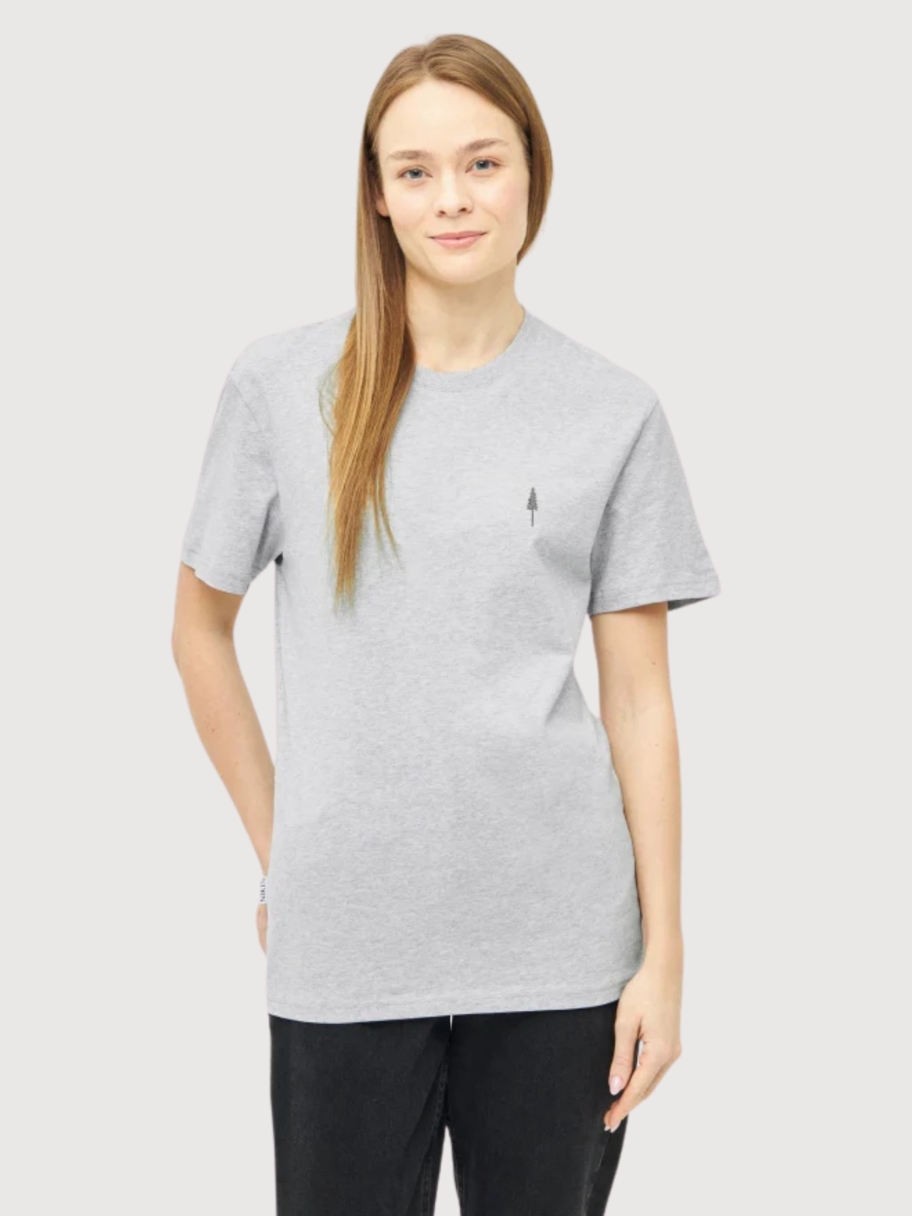 T-Shirt TreeShirt Unisex Grey Melange Organic cotton | Nikin