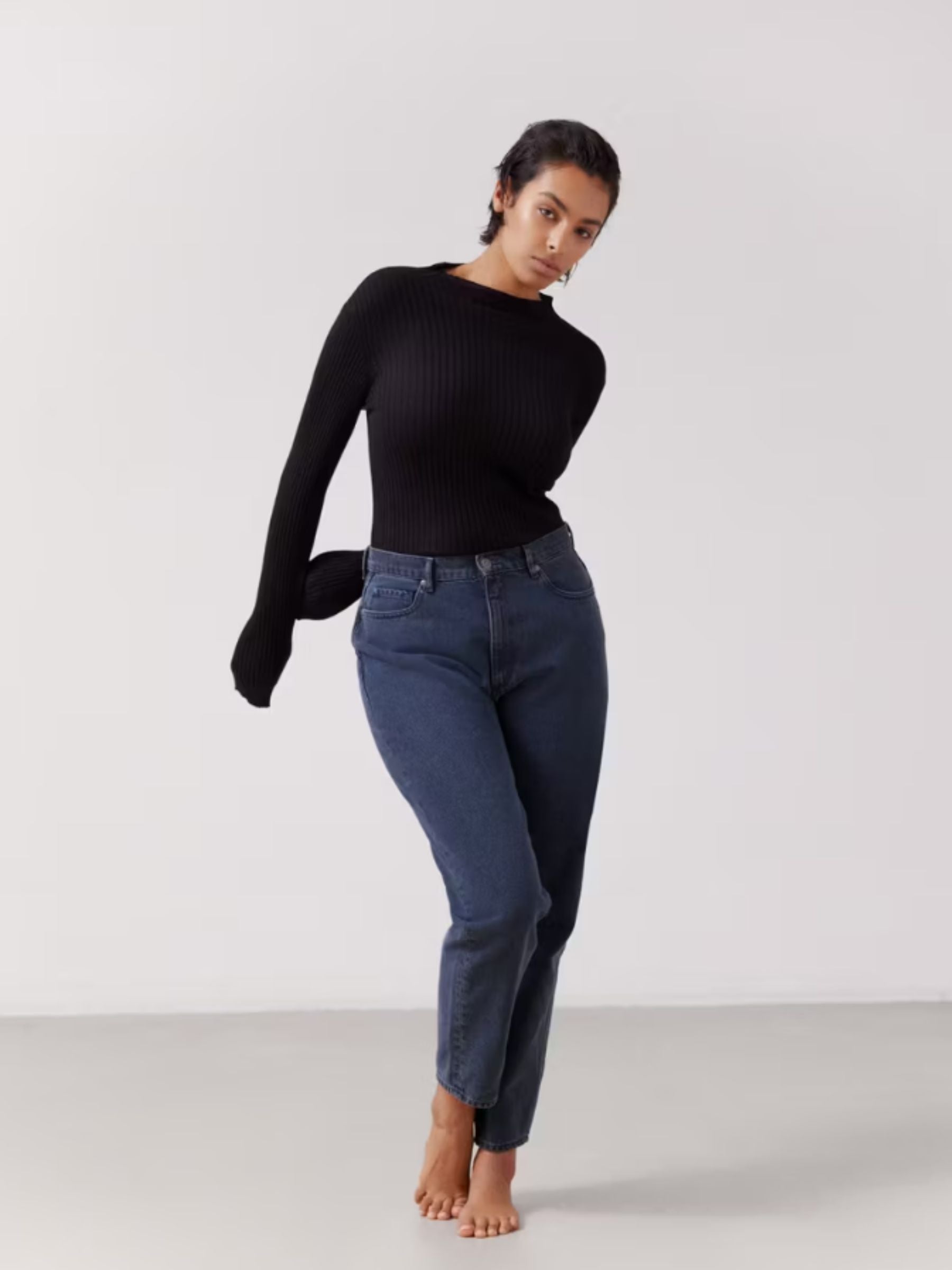 Alaania Top Long Sleeves Cotton Black Woman | Armedangels