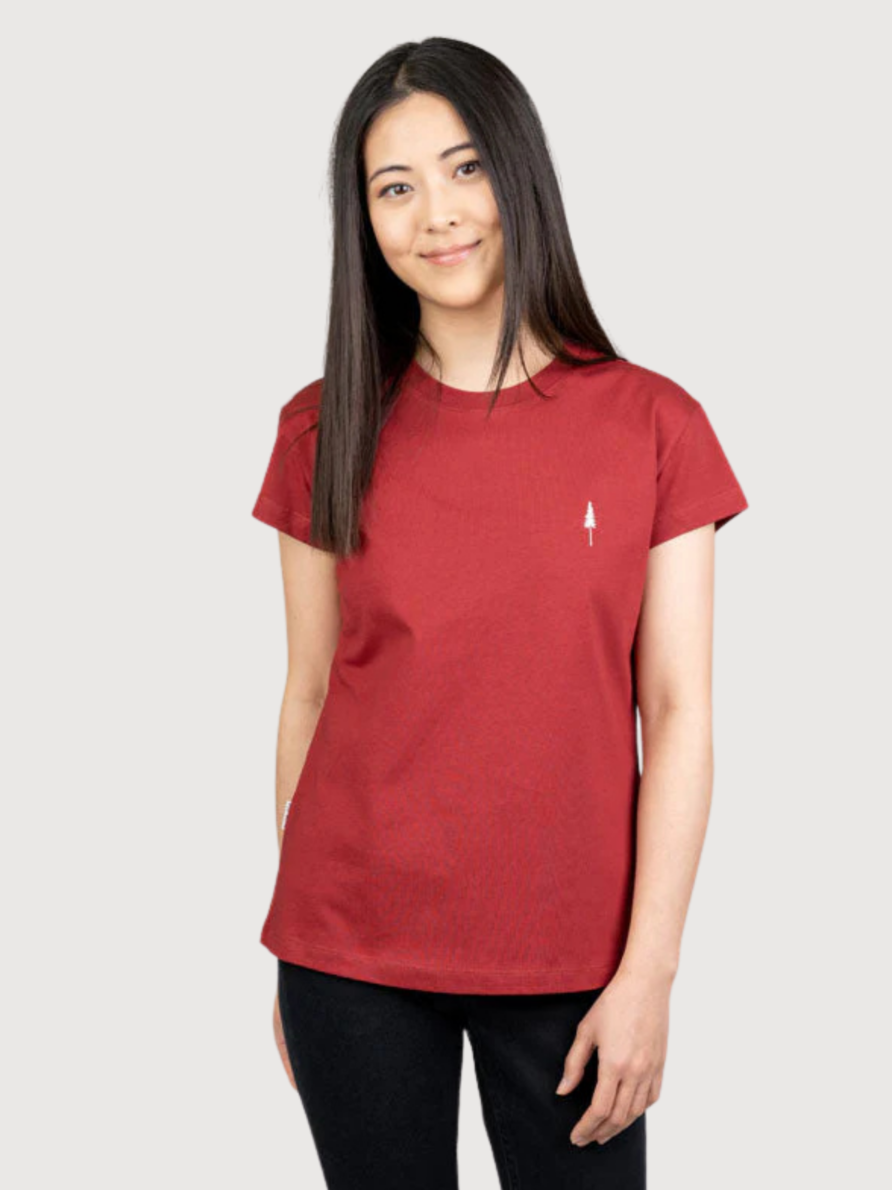 Treeshirt T-Shirt Donna Rosso Cotone Organico | Nikin