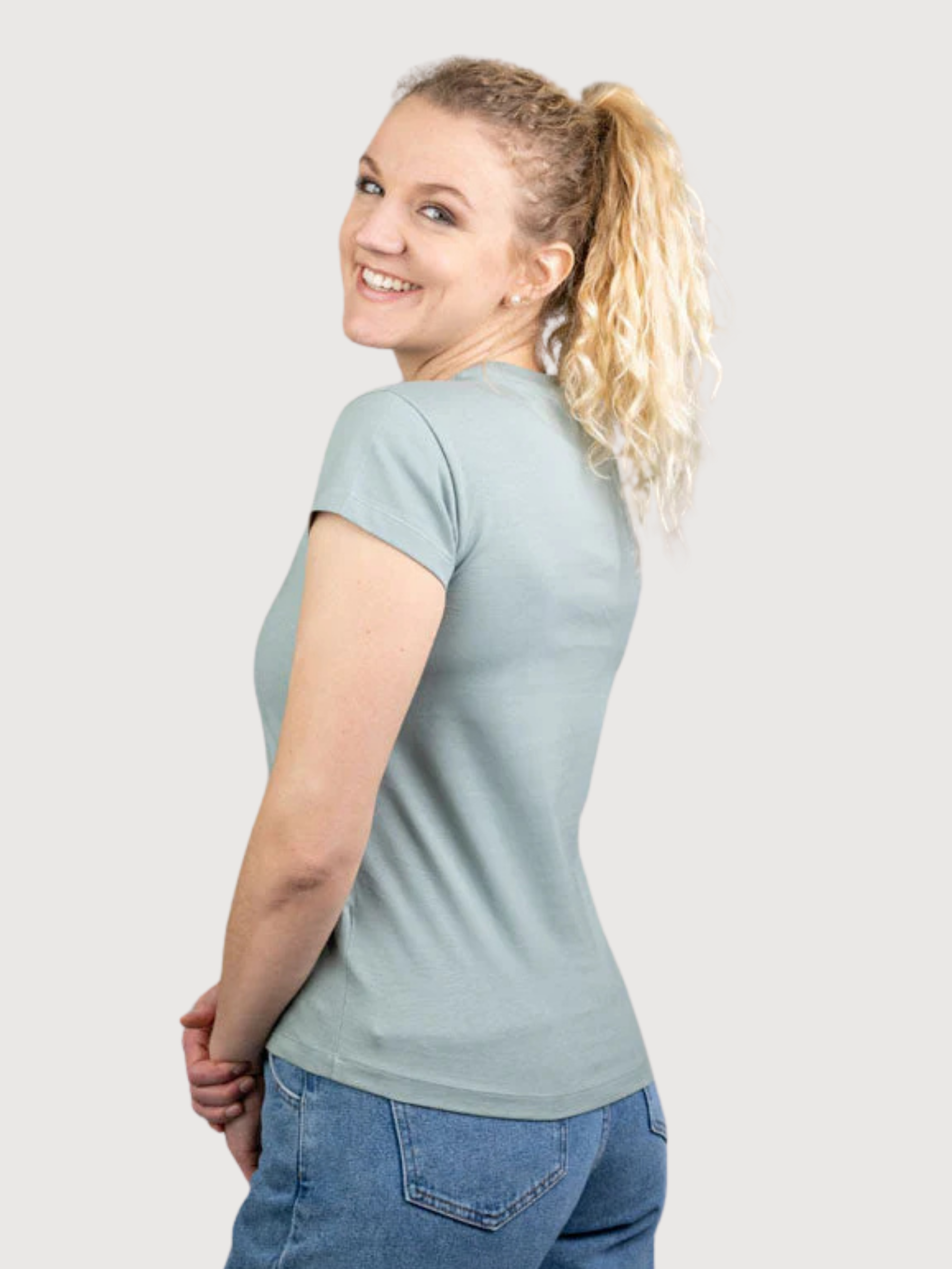 Treeshirt T-Shirt Damen Hellgrüne Bio-Baumwolle | Nikin