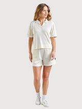 T-Shirt Nykil Waffle Offwhite Cotton | DEDICATED