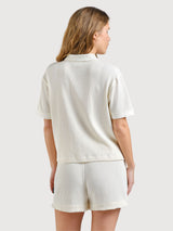 T-Shirt Nykil Waffle Offwhite Cotton | DEDICATED
