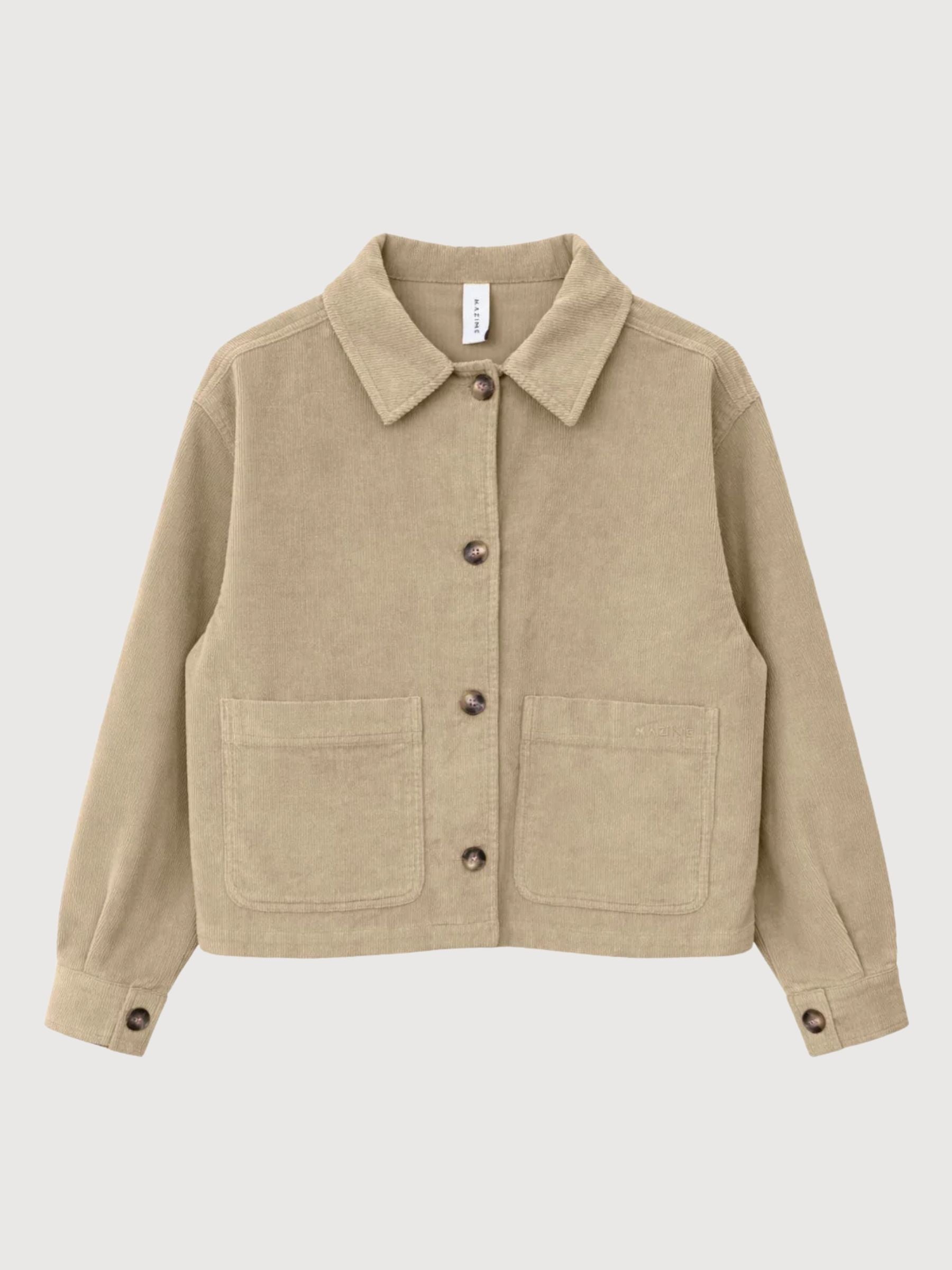 Jacket Corduroy Woman Light Khaki Cotton | Mazine