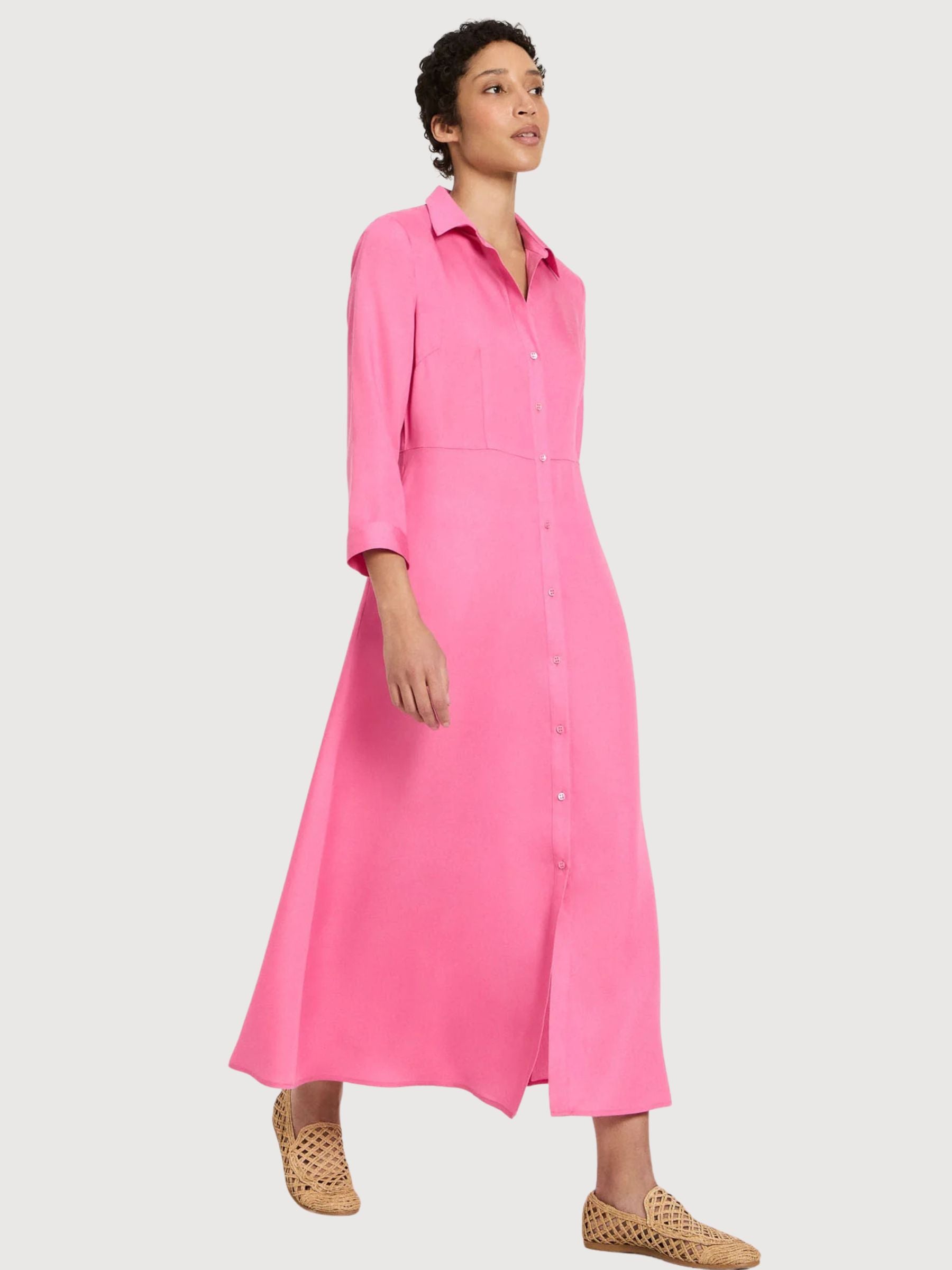 Dress Midi Tencel Bright Orchid | Lanius