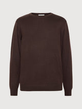 Rundhals-Strickpullover aus Merinowolle, Schokoladenbraun | KNOWLEDGE COTTON APPAREL
