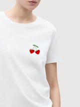 Sara T-shirt Cherry White | Re-Bello