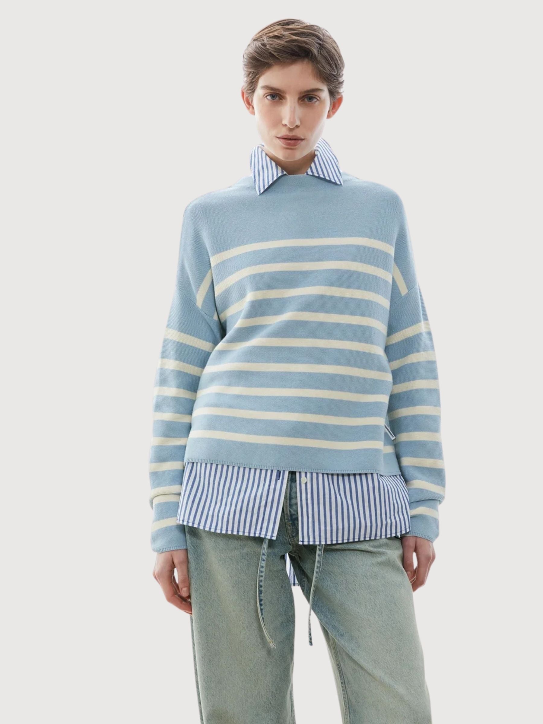 Maglia Merinaa a righe blu brillante | Armedangels