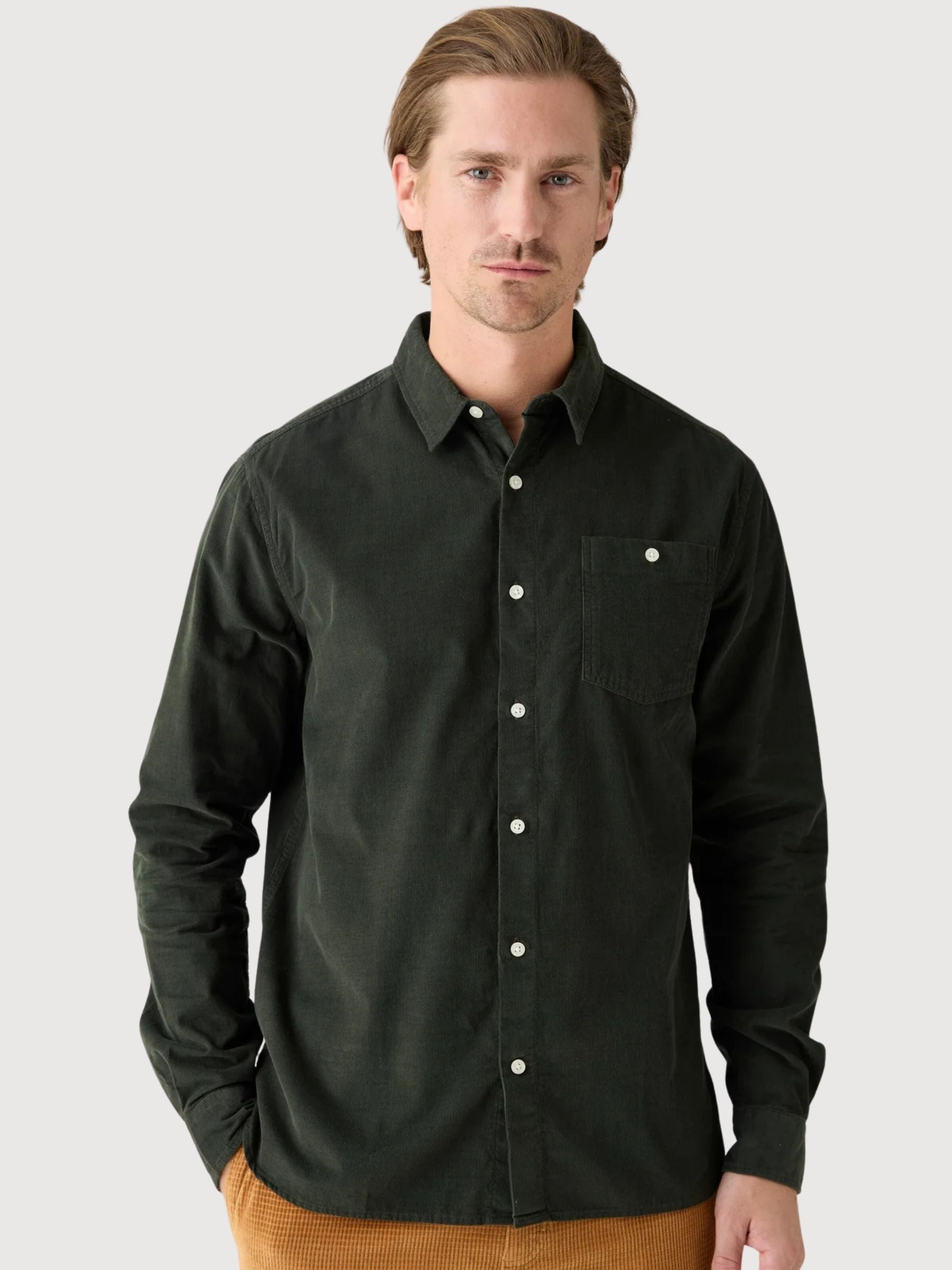 Camicia in velluto a coste di cotone biologico Forrest Night | KNOWLEDGE COTTON APPAREL