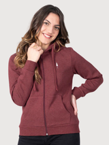 Sweatshirt TreeHoodie Zip Women Bordeaux Organic cotton | Nikin