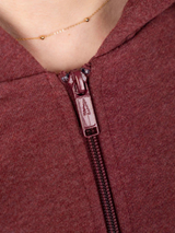 Sweatshirt TreeHoodie Zip Women Bordeaux Organic cotton | Nikin