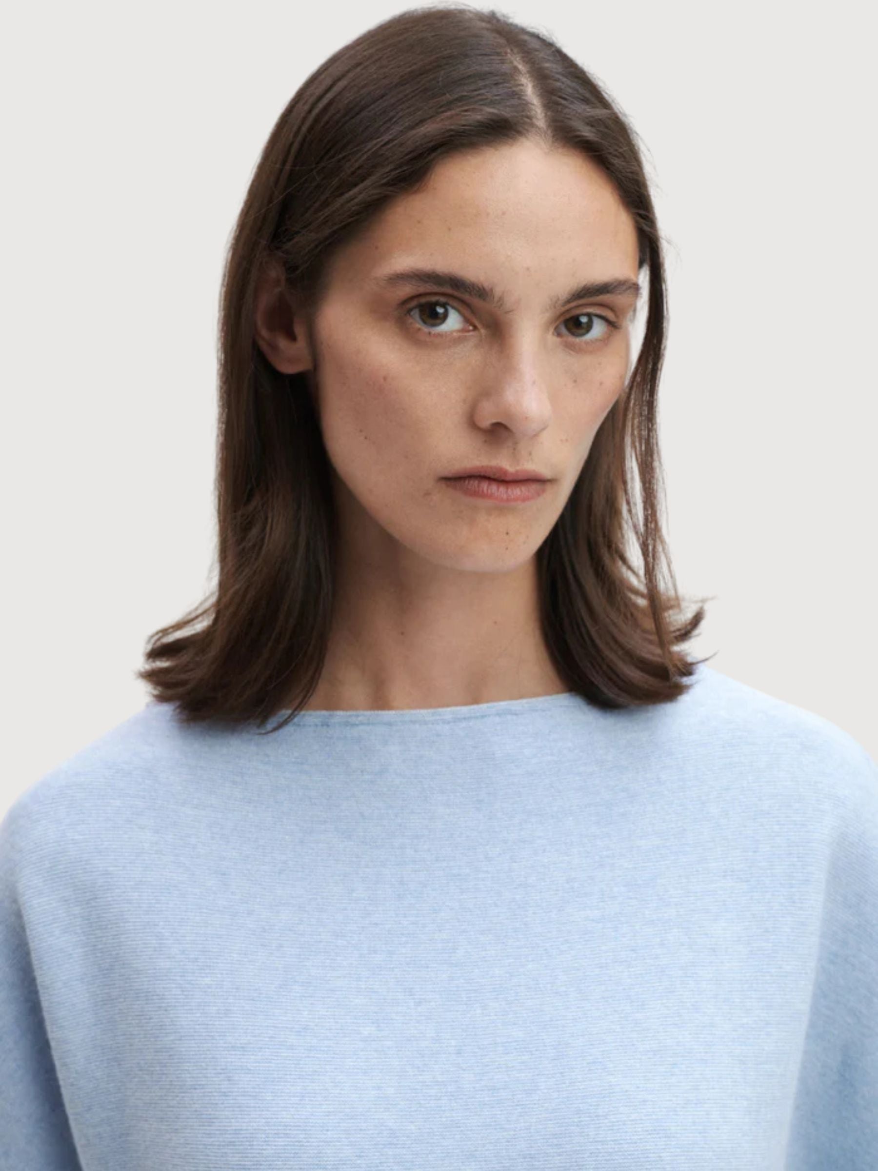 Shirt Evi Woman Azzuro Merino/Baumwolle | Stapf
