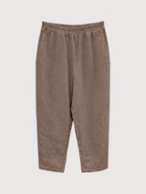 Pants Straight Leg Linen Woman GreyBrown | Mazine