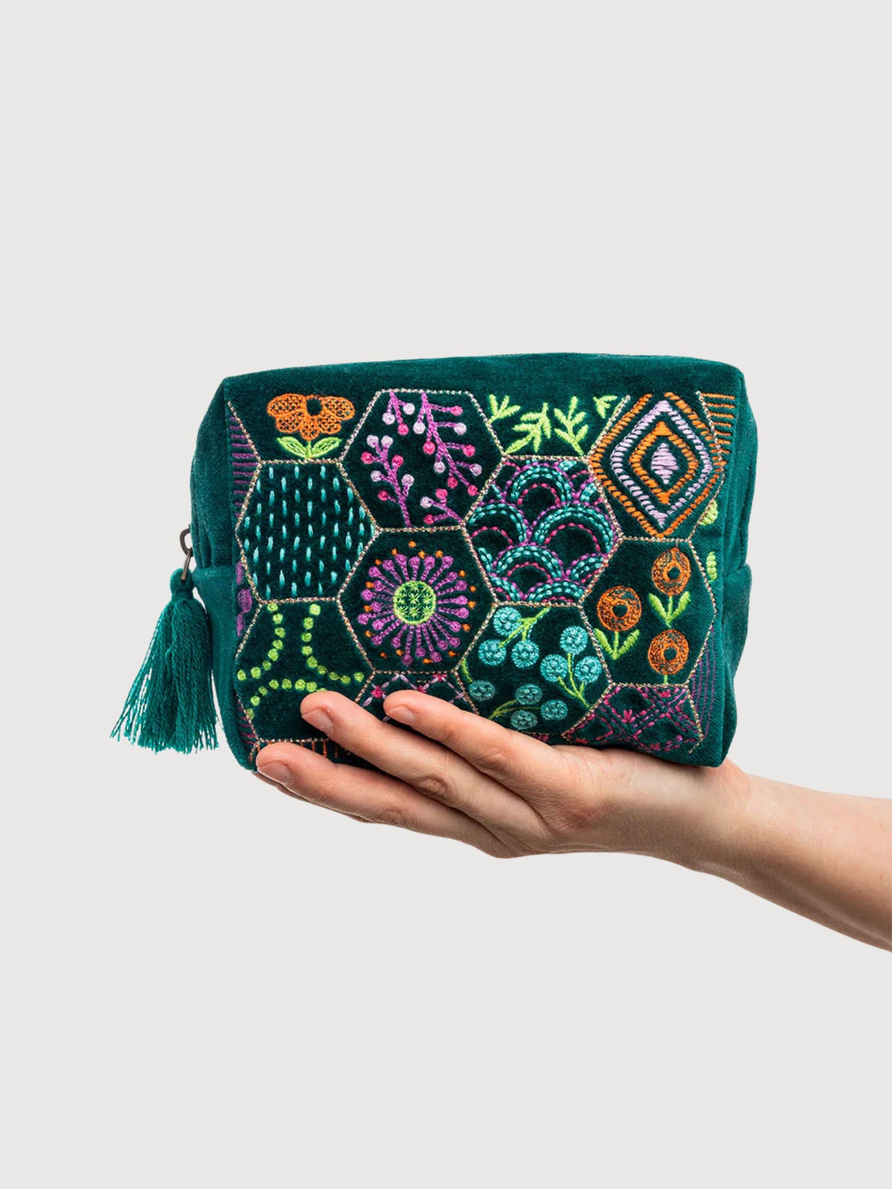 Borsa per cosmetici VELVET BLOOM ART | Tranquillo