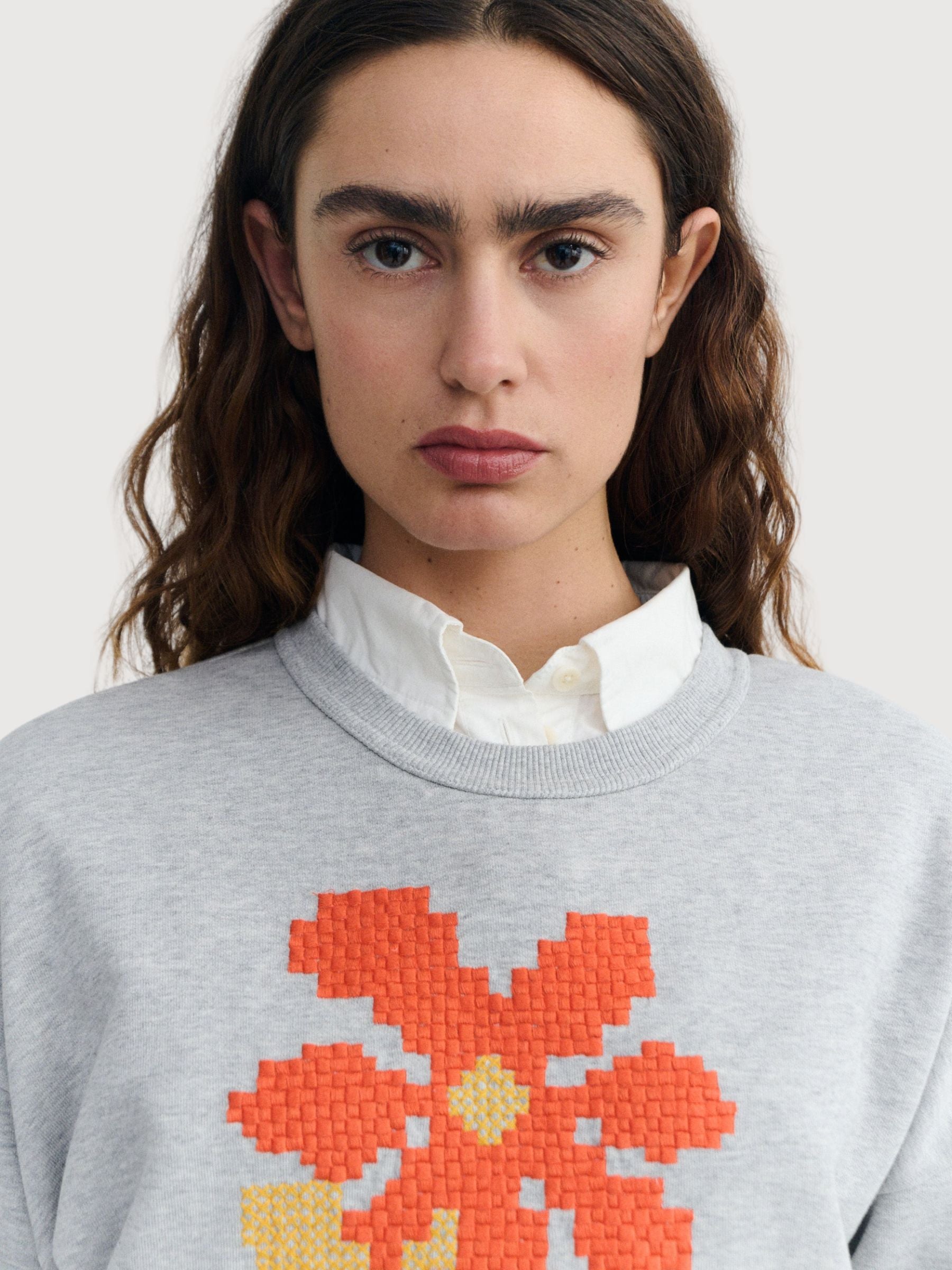 Sweatshirt Jodie Poppy Grey Damen | Thinking Mu