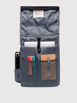 Recycled Polyester Roll Black Backpack | Lefrik