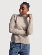 Maglia Erminia Beige Collo Alto Cashmere Rigenerato | Rifó