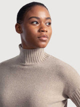 Maglia Erminia Beige Collo Alto Cashmere Rigenerato | Rifó