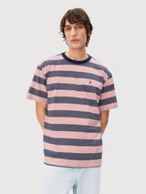 T-Shirt Maarkos Stripes Tinted Navy | Armedangels