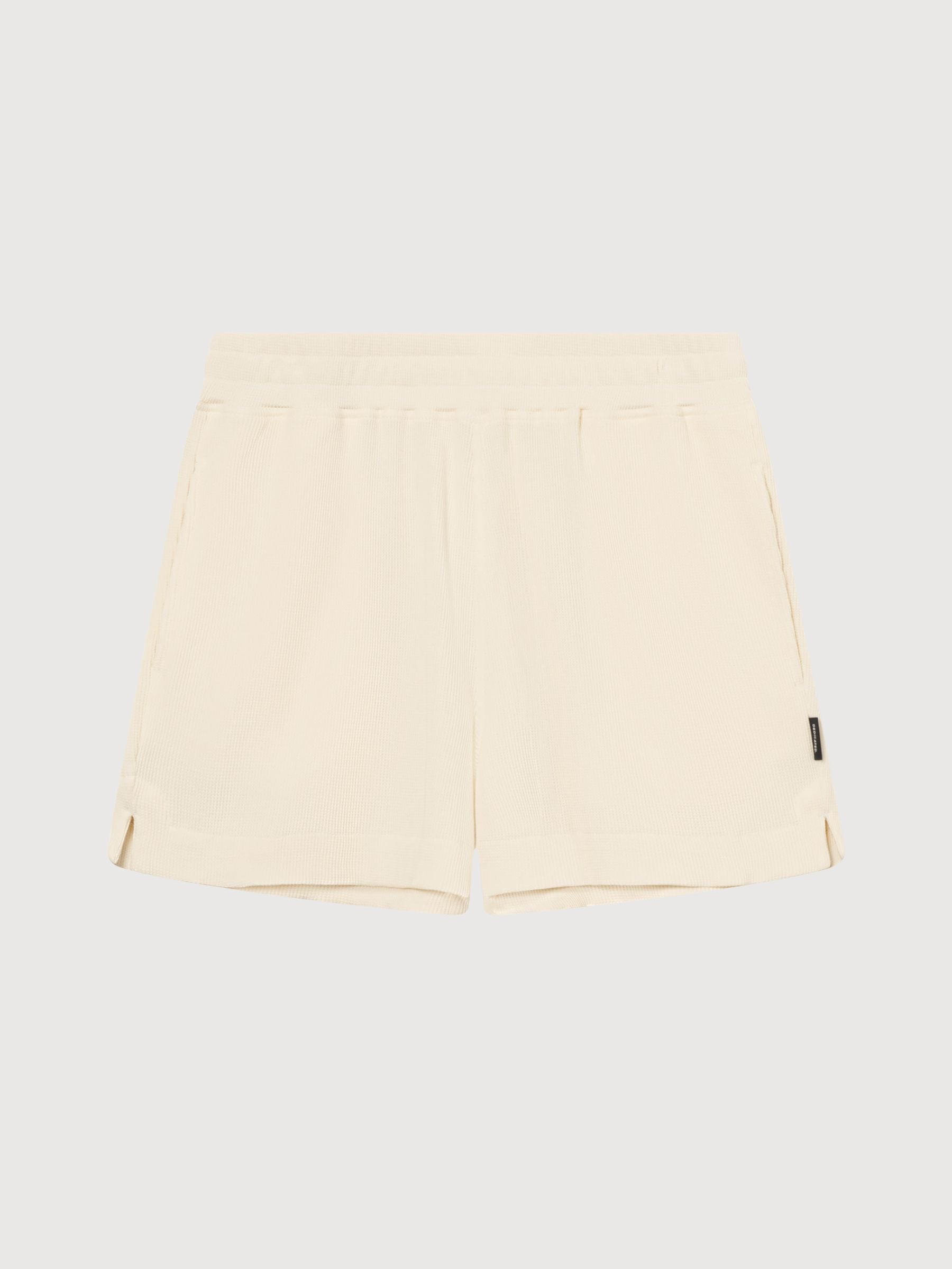 Shorts Aspudden Waffle, cremefarben, Baumwolle | DEDICATED