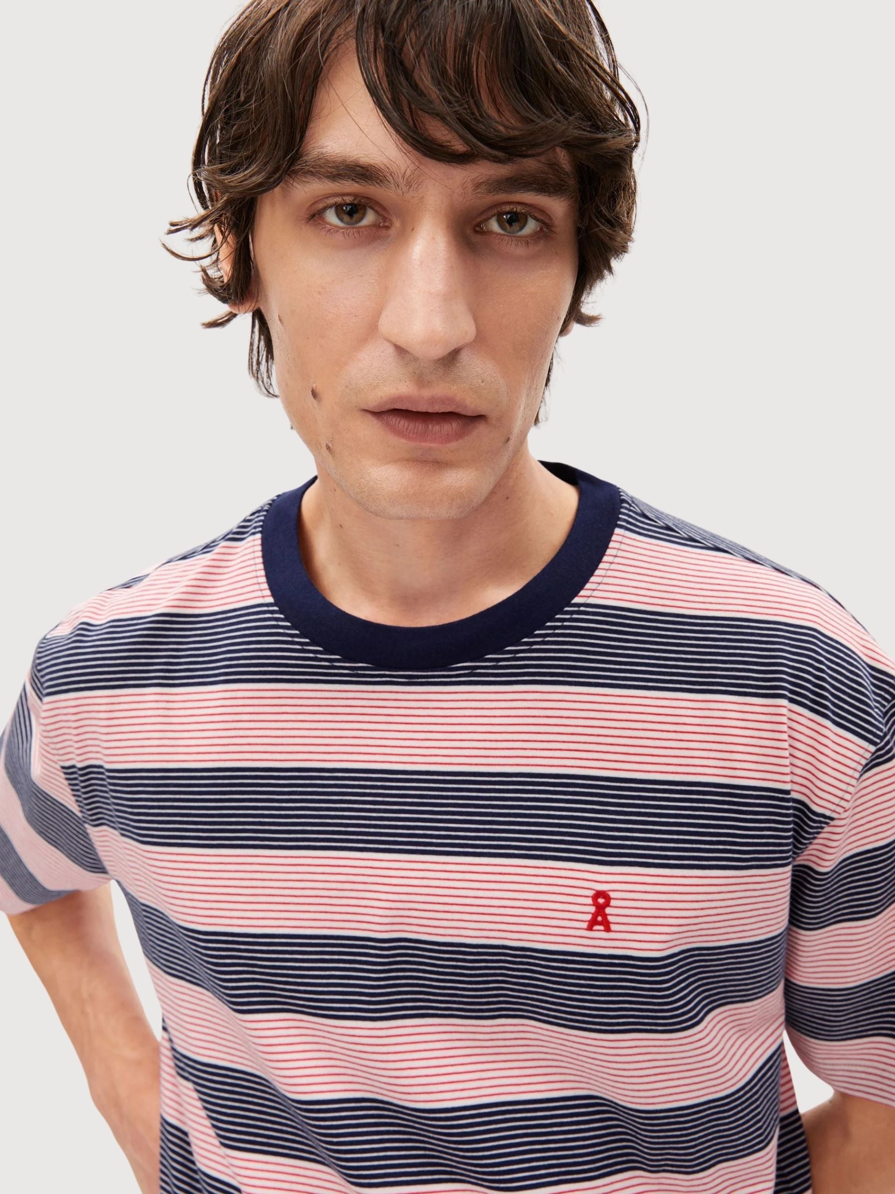 T-Shirt Maarkos Stripes Tinted Navy | Armedangels