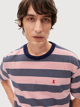 T-Shirt Maarkos Stripes Tinted Navy | Armedangels