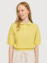 Polo Knit Woman Cotton Pastel Yellow | Mazine