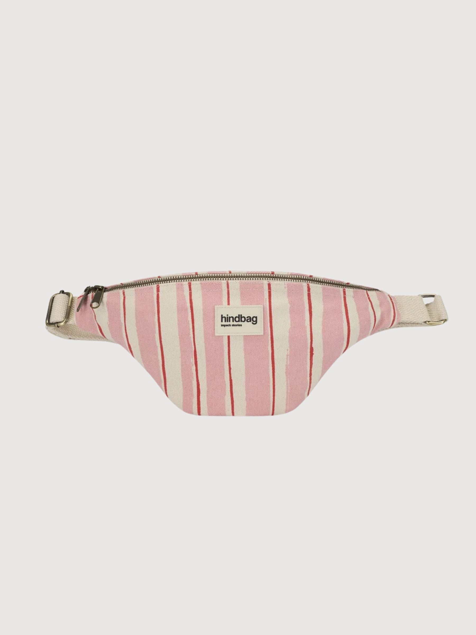 Fanny Pack Olivia Rayures Rouge Et Rose | Hindbag