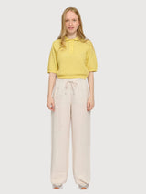Polo Knit Woman Cotton Pastel Yellow | Mazine