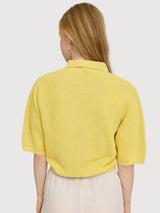 Polo Knit Woman Cotton Pastel Yellow | Mazine