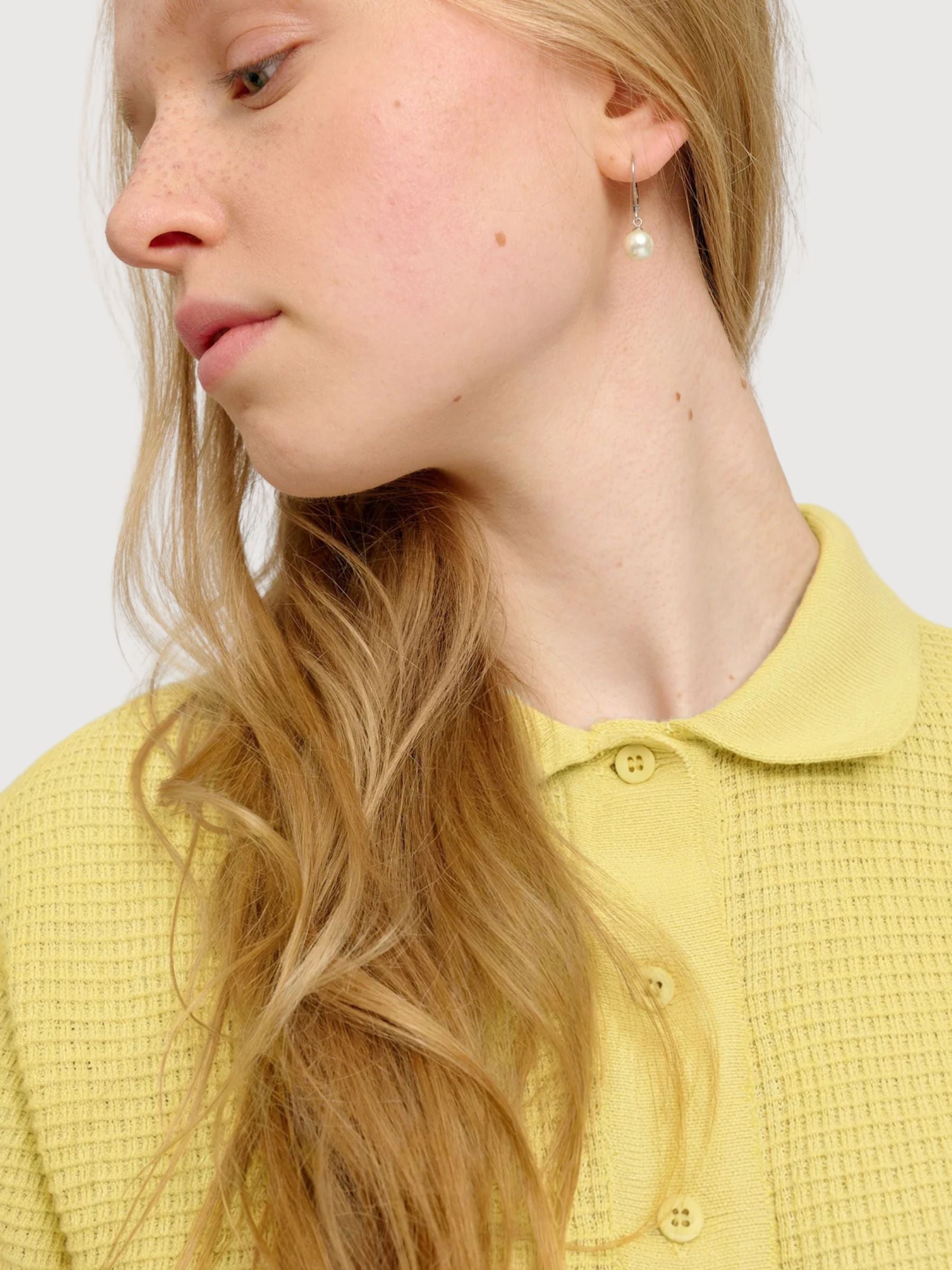 Polo Knit Woman Cotton Pastel Yellow | Mazine