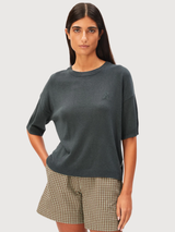 Linen Blend Knit Sweater Space Steel | Armedangels
