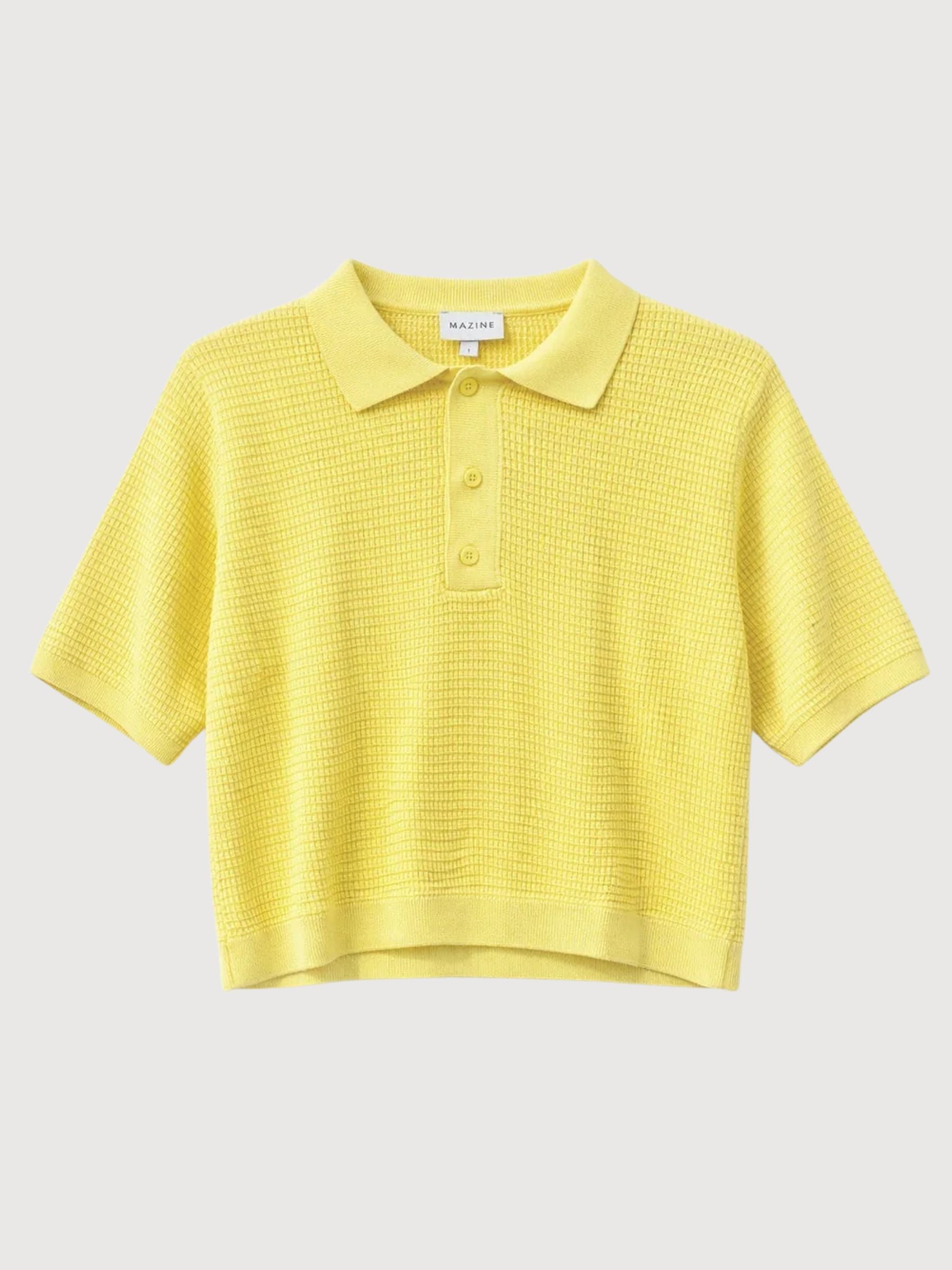 Polo Knit Woman Cotton Pastel Yellow | Mazine