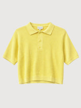 Polo Knit Woman Cotton Pastel Yellow | Mazine