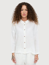 Shirt 3/4 Sleeve Line Woman Bright White | Mazine