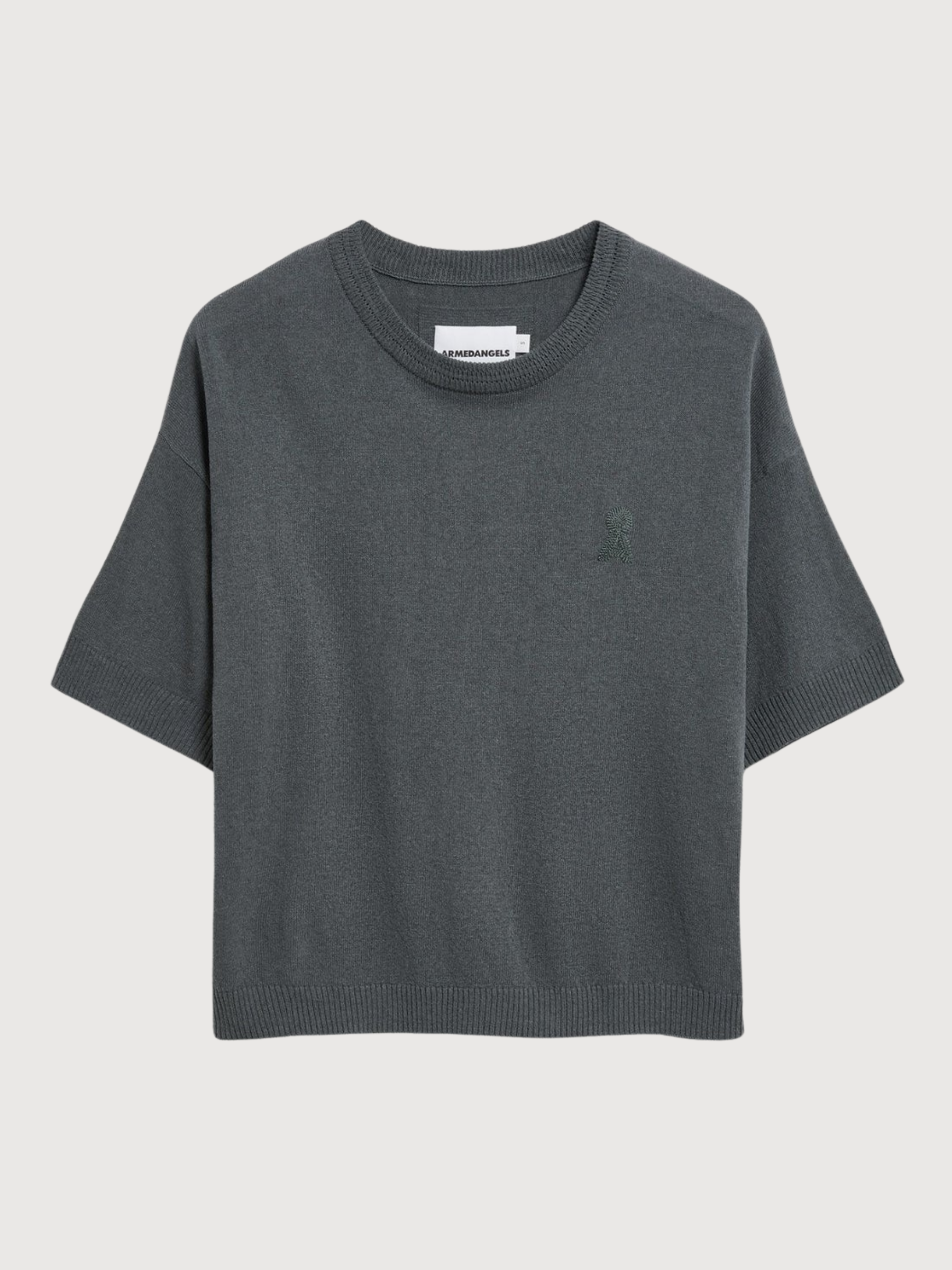 Leinenmischgewebe Strickpullover Space Steel | Armedangels
