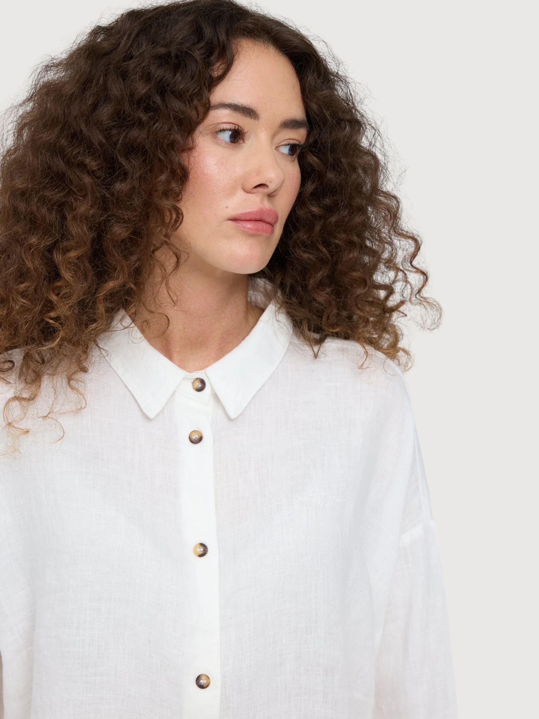 Shirt 3/4 Sleeve Line Woman Bright White | Mazine