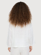 Shirt 3/4 Sleeve Line Woman Bright White | Mazine
