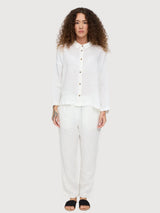 Shirt 3/4 Sleeve Line Woman Bright White | Mazine