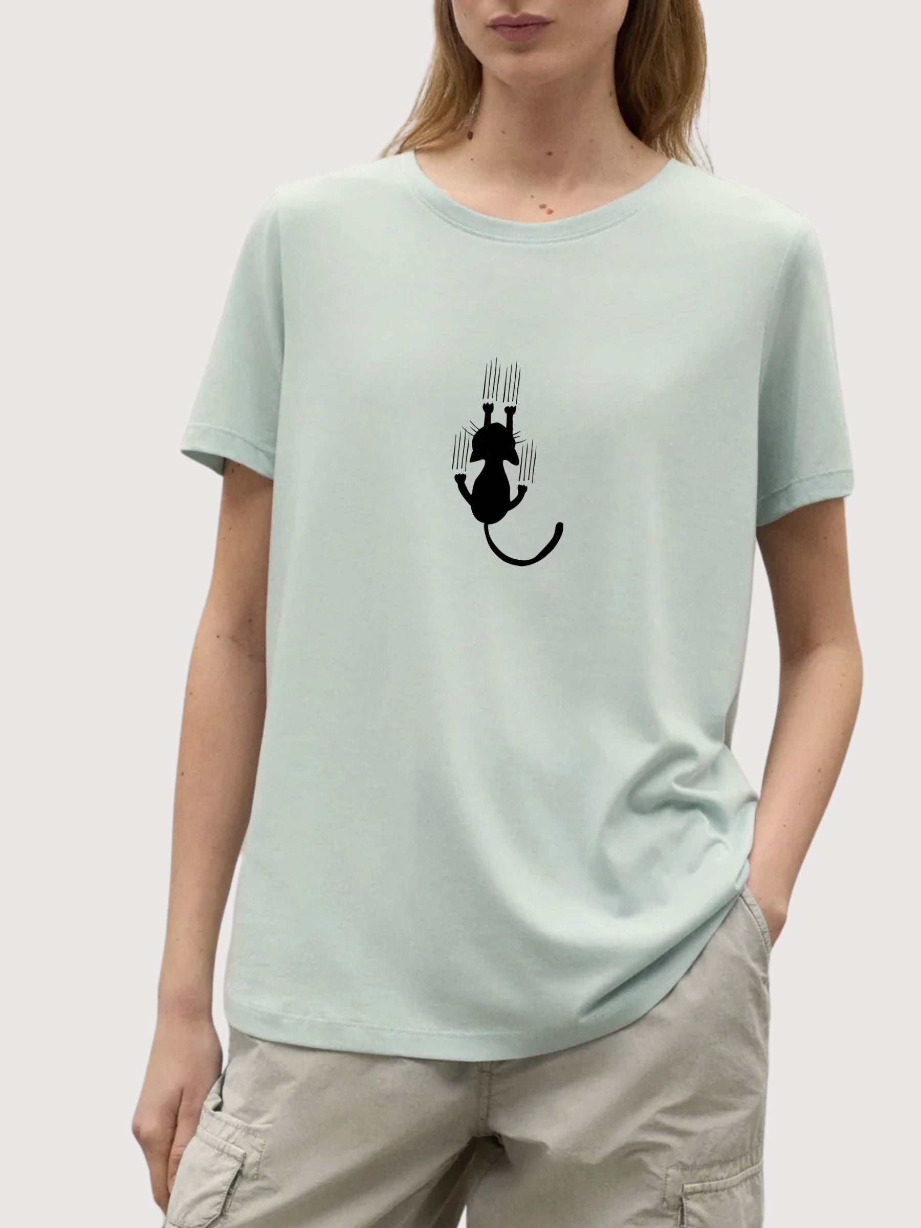 Sara T-Shirt Katze2 Mint | Re-bello