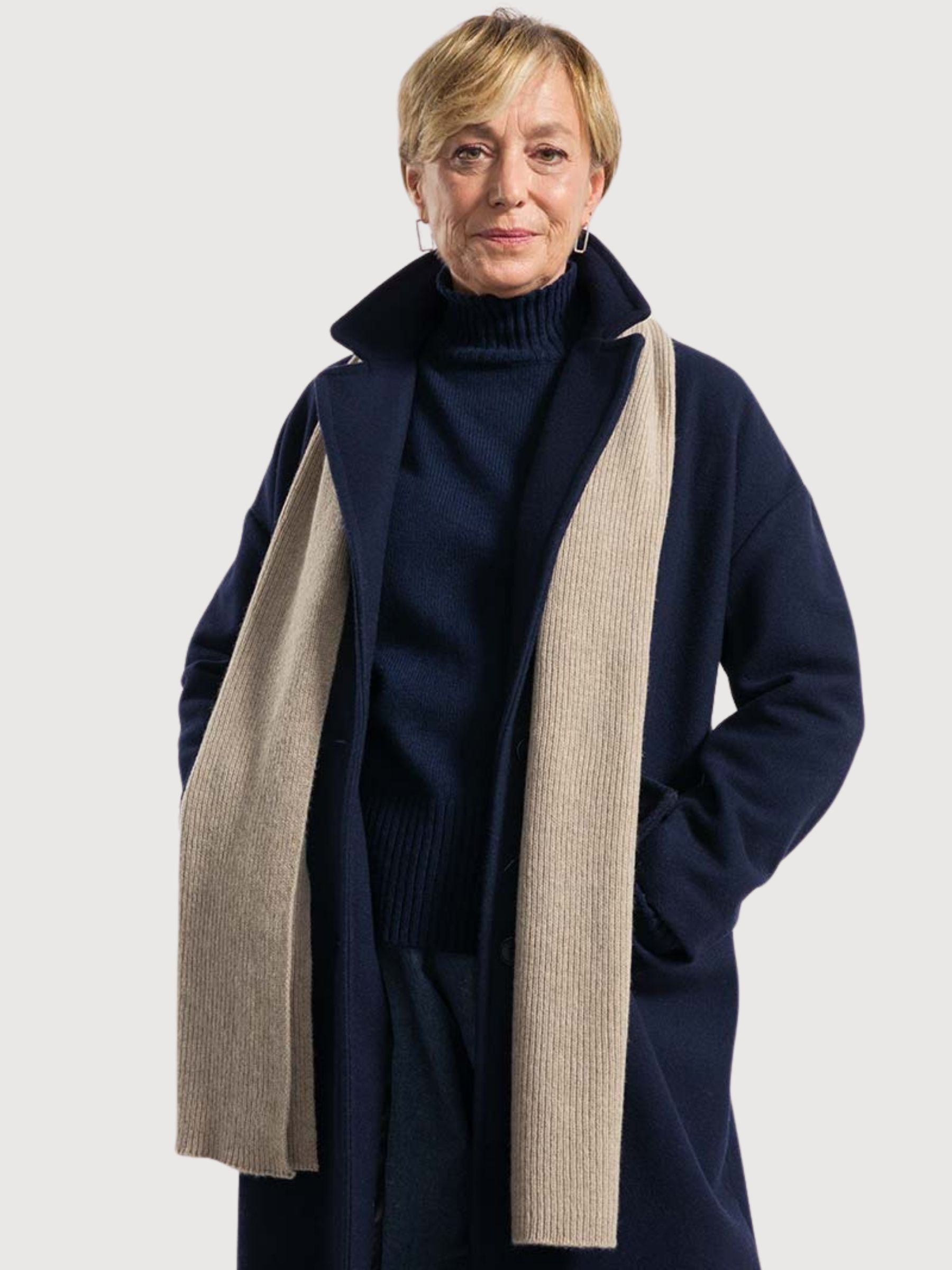 Scarf Federico Beige Sand Unisex in recycled Cashmere | Rifò