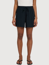 Shorts Drawstring Viscose Woman Black | Mazine