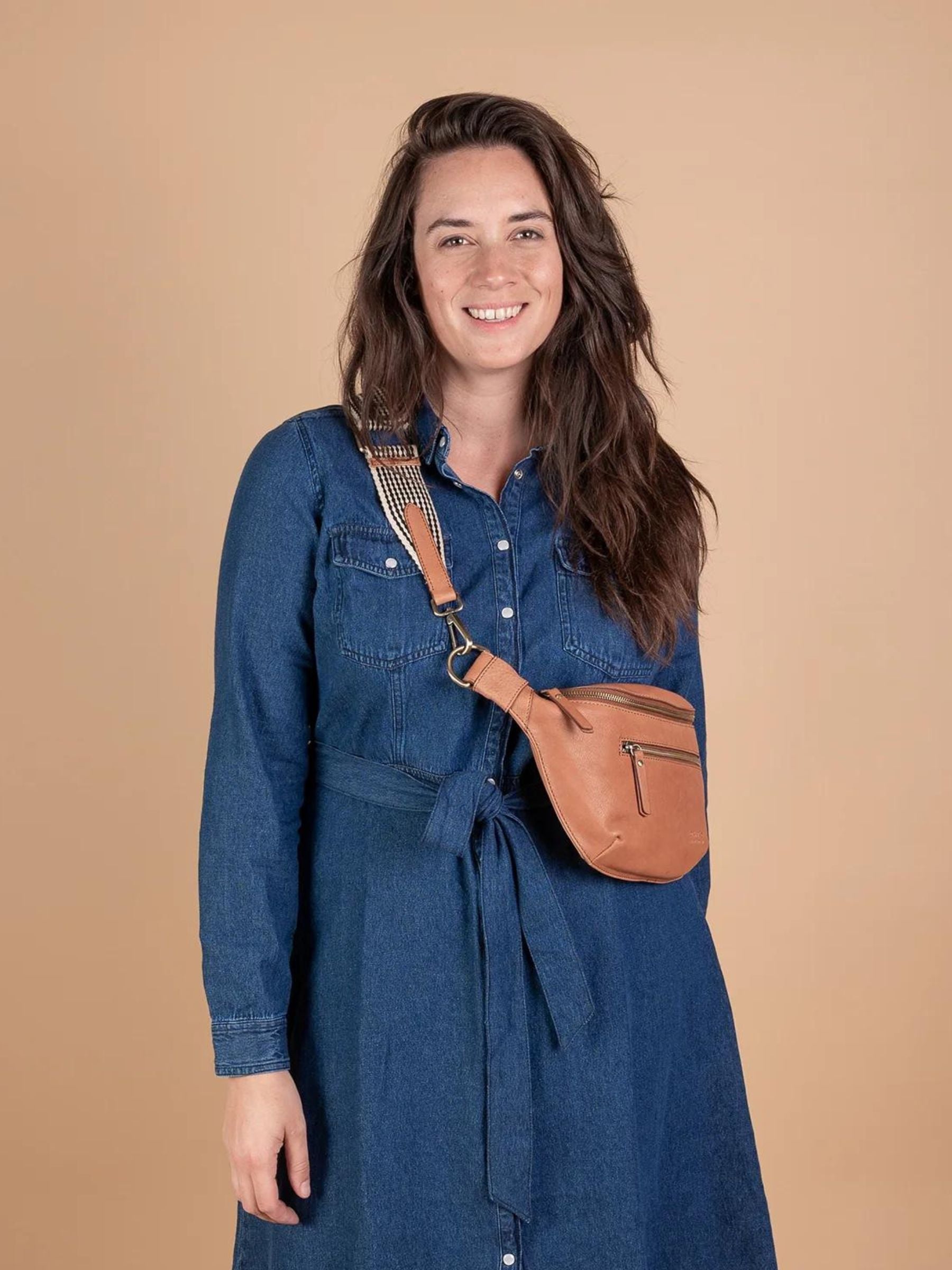 Marsupio Drew in Pelle Color Cognac | O My Bag