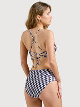 Bikini Top Alva Pepita Cats Black | Dedicated