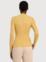 Pullover Ribbed Yellow Woman Cotton | Lanius