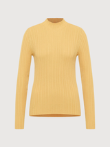 Pullover Ribbed Yellow Woman Cotton | Lanius