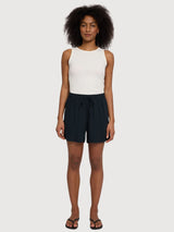 Shorts Drawstring Viscose Woman Black | Mazine